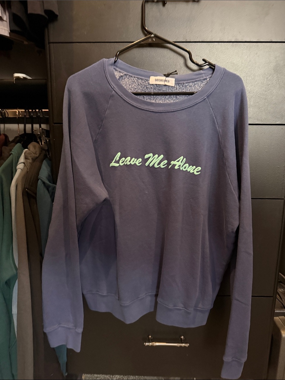 Daydreamer blue Crewneck Sweatshirt with Mint Script